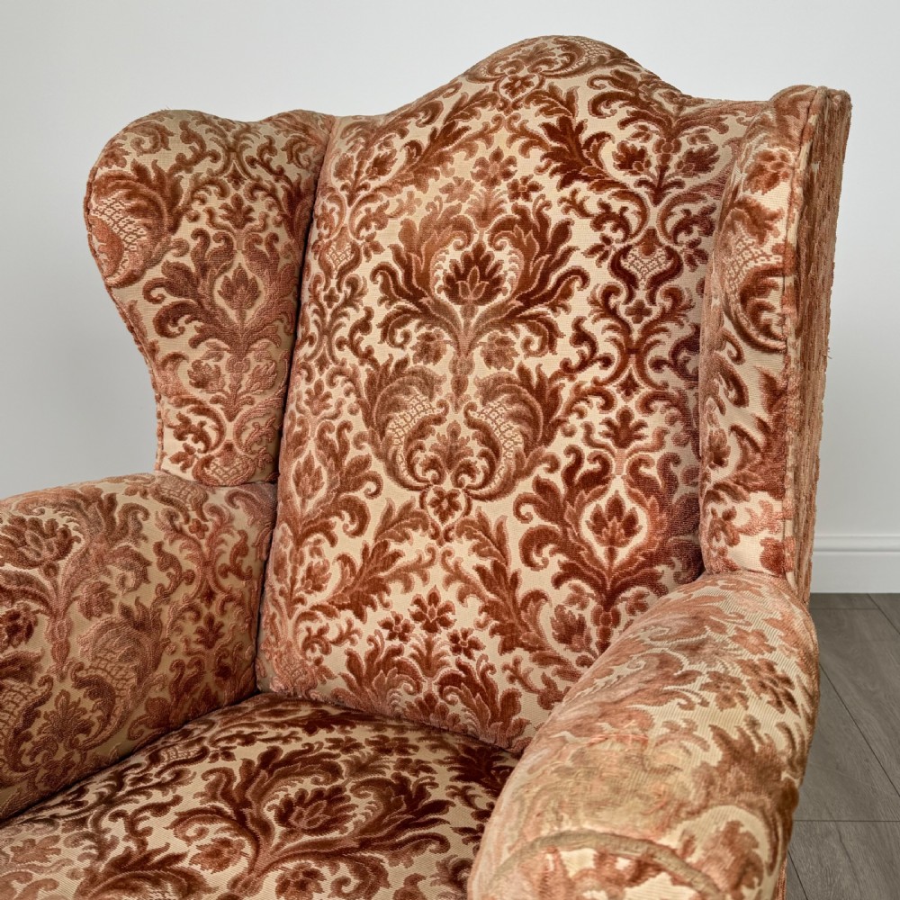 Antique 20th Century Georgian Style Wingback Armchair  View IX