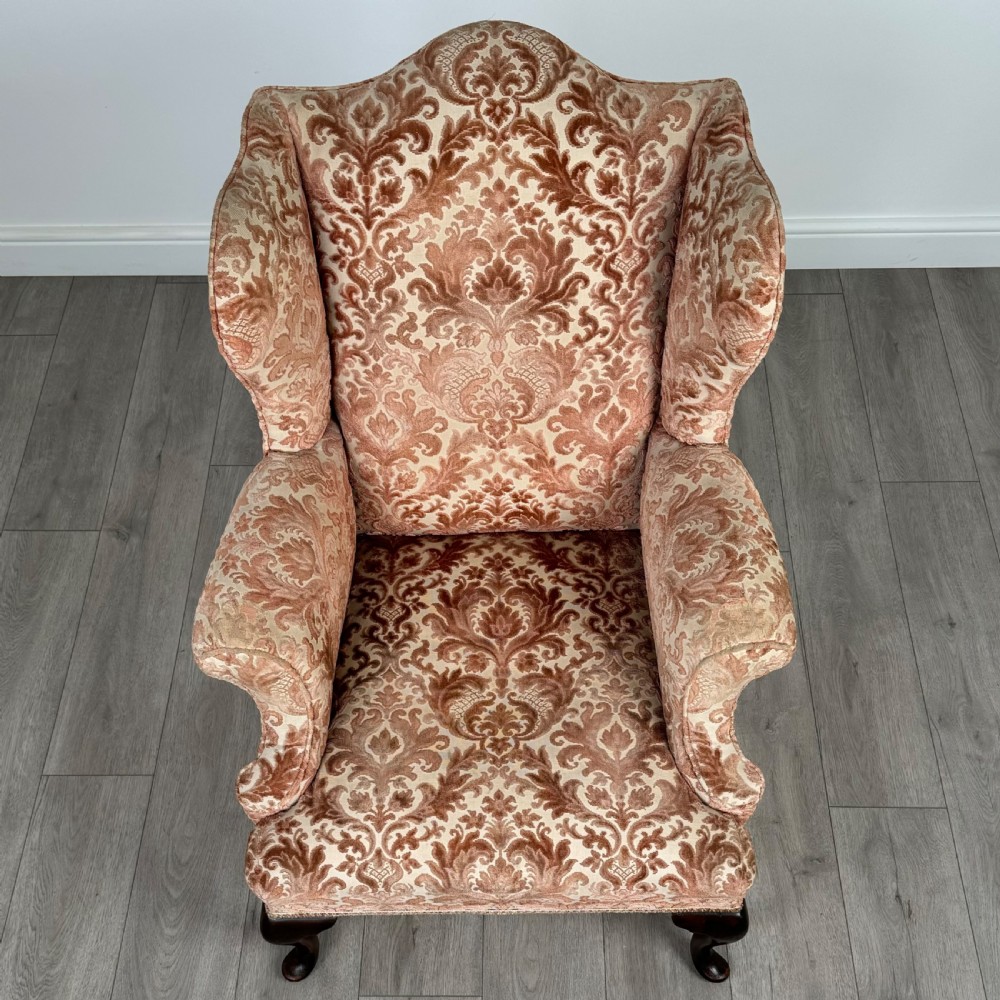 Antique 20th Century Georgian Style Wingback Armchair  View XII