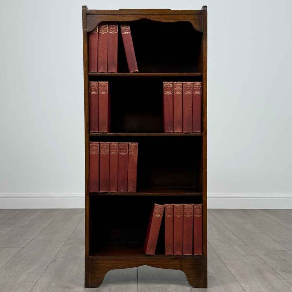 Antique 20th Century Small Open Bookcase In Oak 