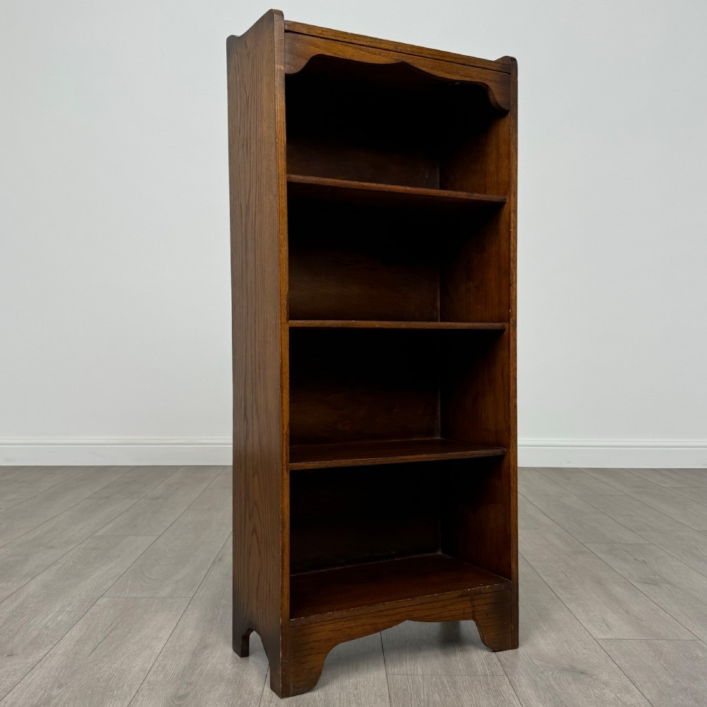 Antique 20th Century Small Open Bookcase In Oak  View IX