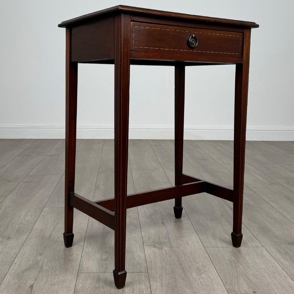  Antique 20th Century Inlaid Side Table In Mahogany View VIII
