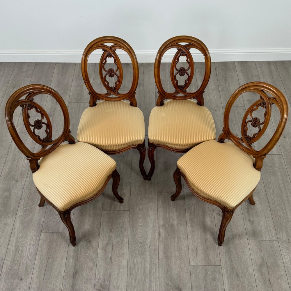 Antique 19th Century Set Of 4 Walnut Dining Chairs  View VIII
