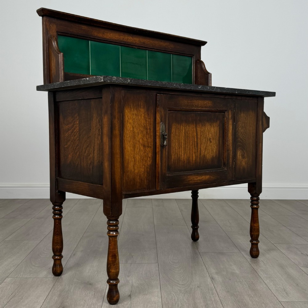 Antique 20th Century Washstand In Oak  View IX
