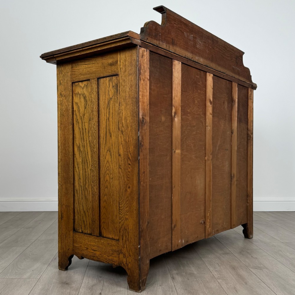  Antique 20th Century Art Nouveau Style Sideboard In Oak  View V