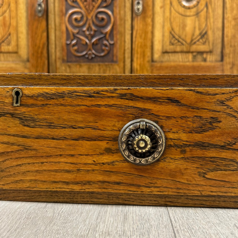  Antique 20th Century Art Nouveau Style Sideboard In Oak  View XII