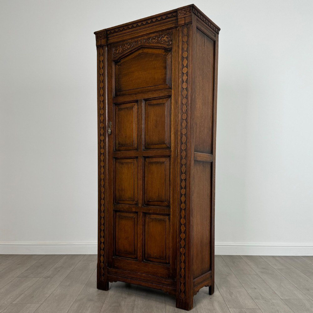 Antique 20th Century Fine Quality Small Oak Wardrobe  View III