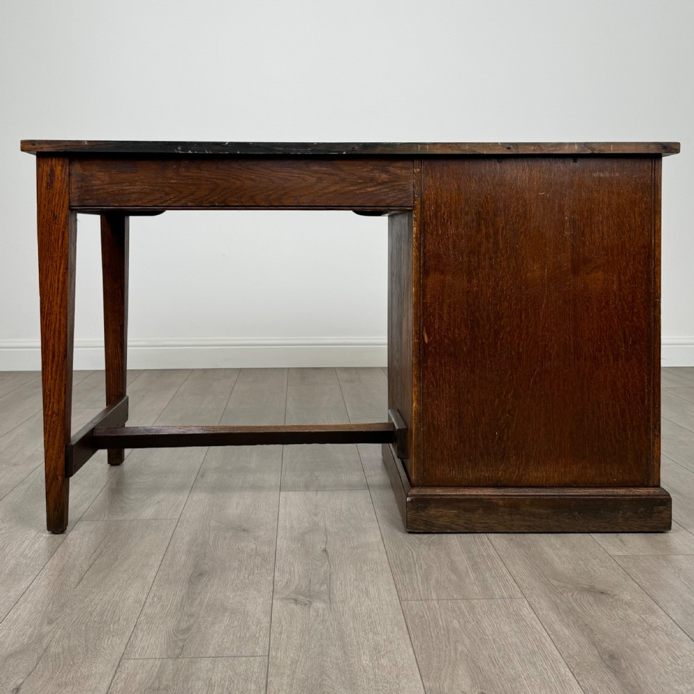Antique 20th Century Good Quality Desk In Oak  View VI