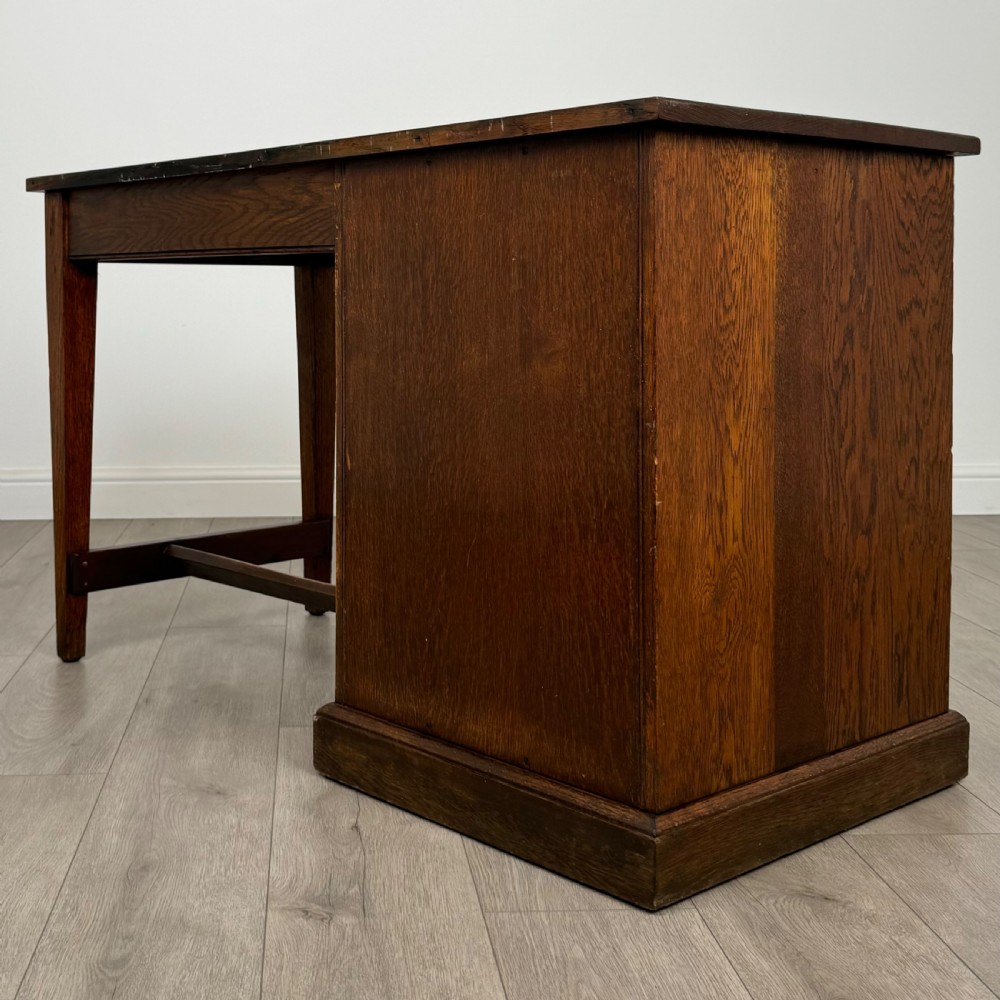Antique 20th Century Good Quality Desk In Oak  View VII