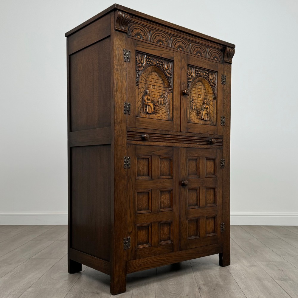  Antique 20th Century Carved Oak Cupboard  View IX