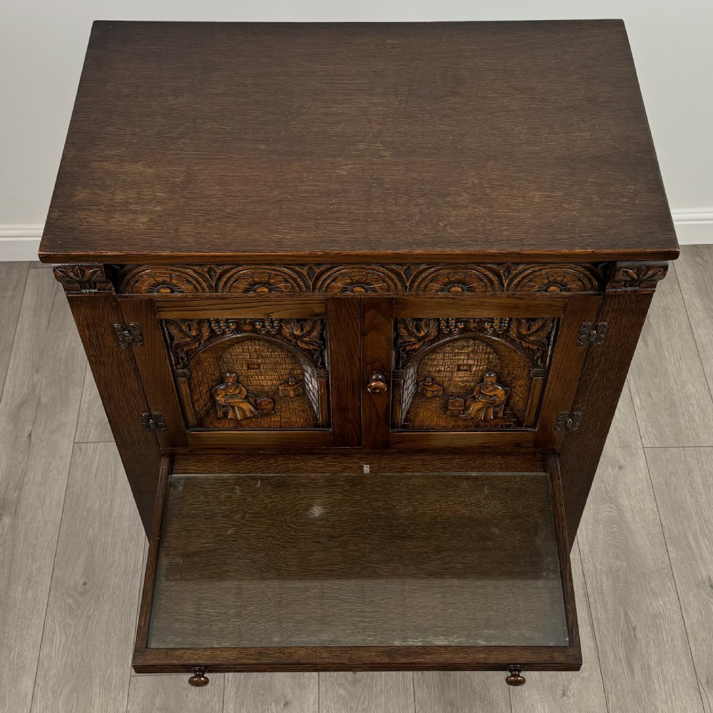  Antique 20th Century Carved Oak Cupboard  View XI