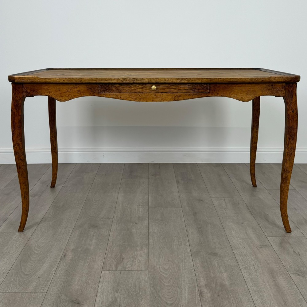 Vintage 20th Century Good Quality Large Writing Table In Oak