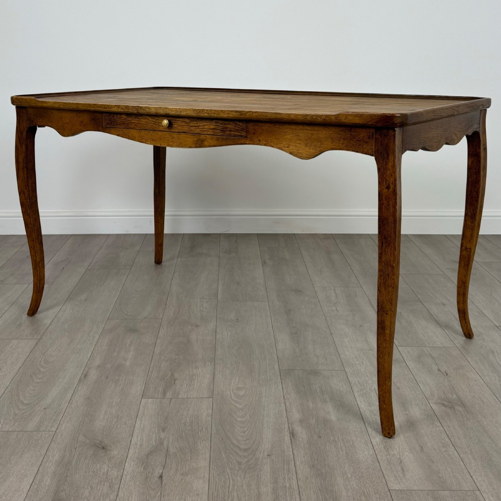 Vintage 20th Century Good Quality Large Writing Table In Oak View II