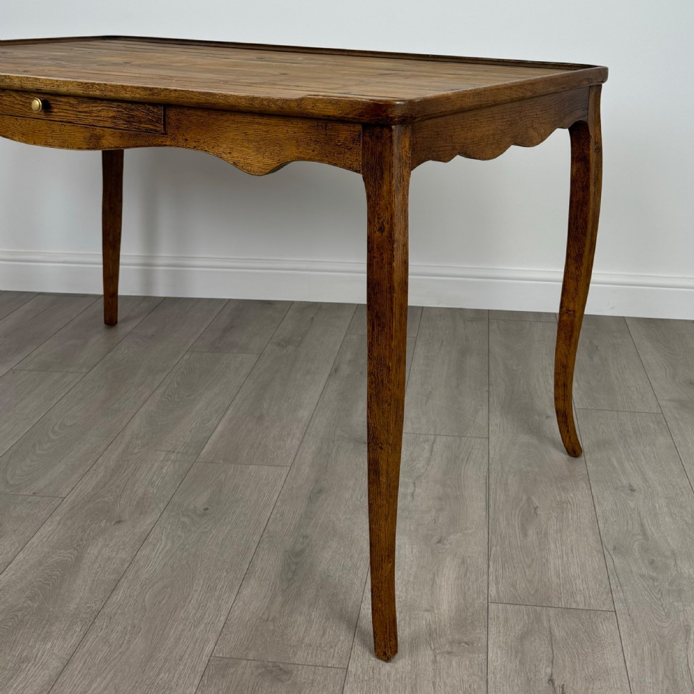 Vintage 20th Century Good Quality Large Writing Table In Oak View VII