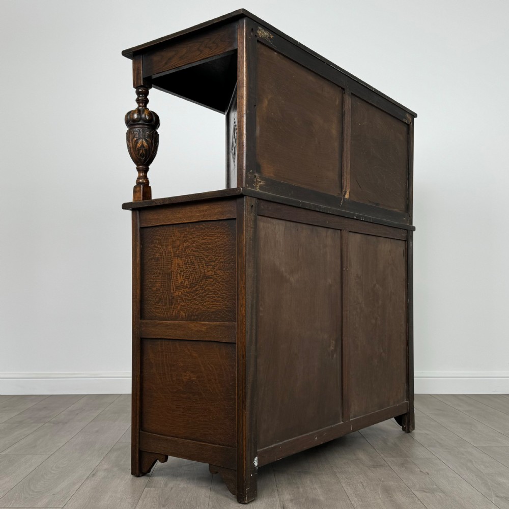  Antique 20th Century Court Cupboard In Oak  View V