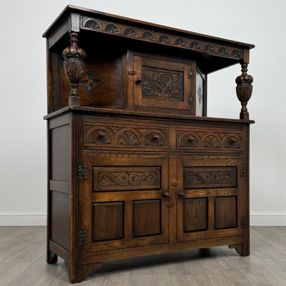  Antique 20th Century Court Cupboard In Oak  View IX