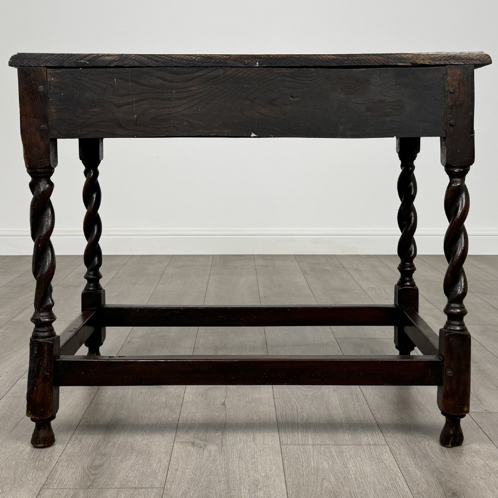 Antique 20th Century Barley Twist Side Table In Oak  View V