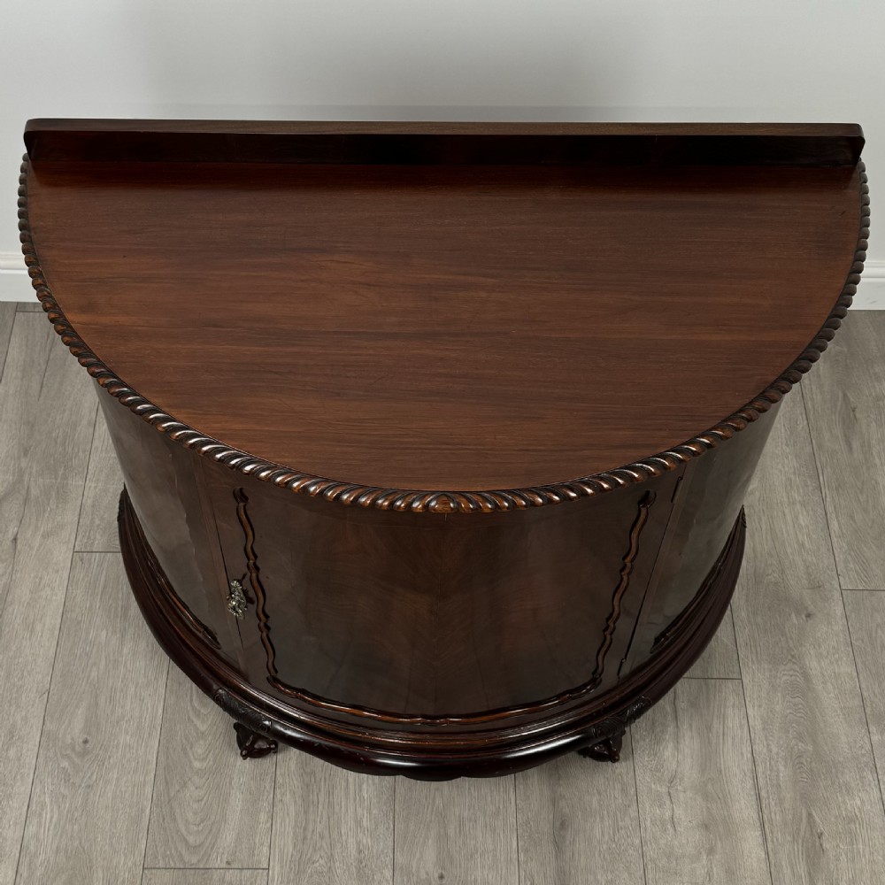 Antique 20th Century Demi-Lune Cupboard In Mahogany  View XI