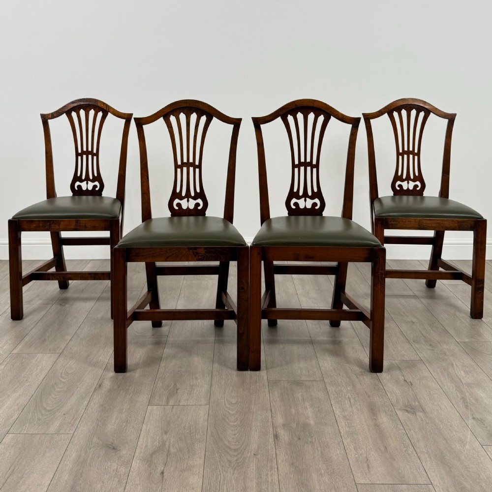  Antique 20th Century Set Of 4 Mahogany Dining Chairs 