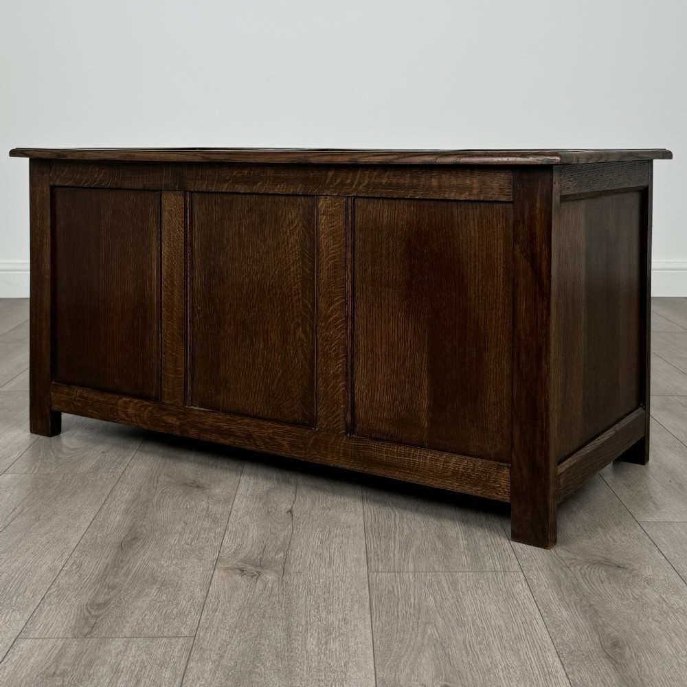  Antique 20th Century Blanket Box In Oak  View II