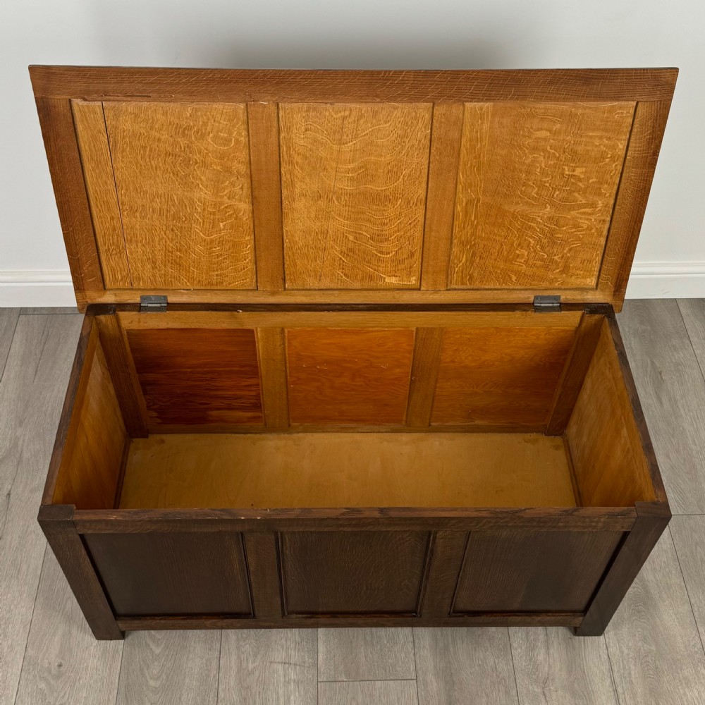  Antique 20th Century Blanket Box In Oak  View X