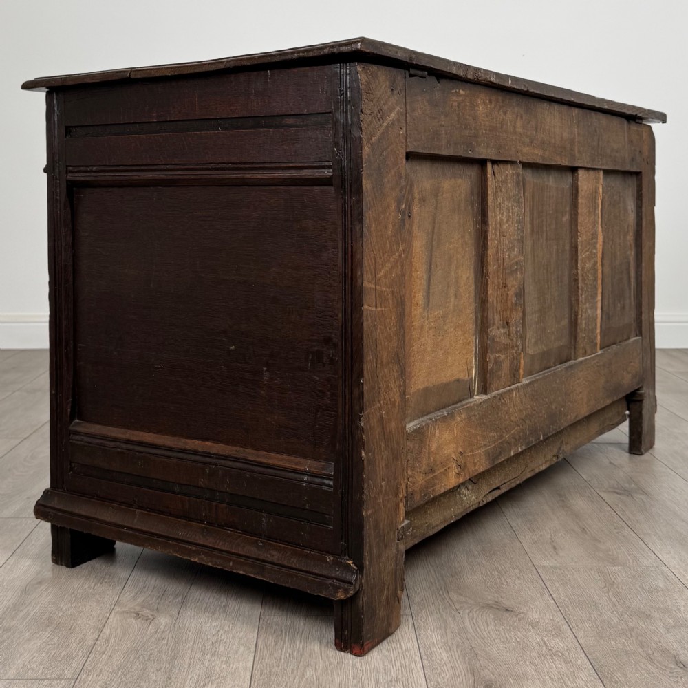  Antique 18th Century Jacobean Mule Chest In Oak View IV