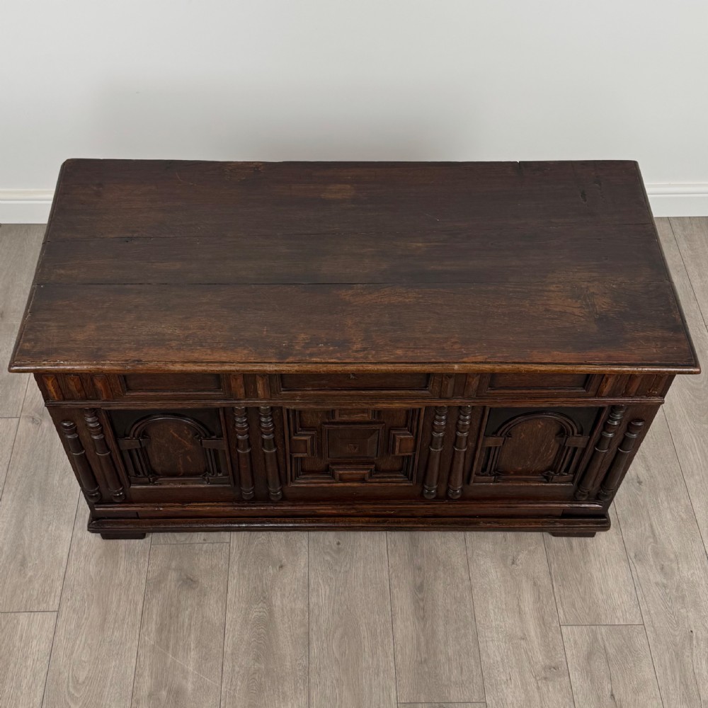  Antique 18th Century Jacobean Mule Chest In Oak View X