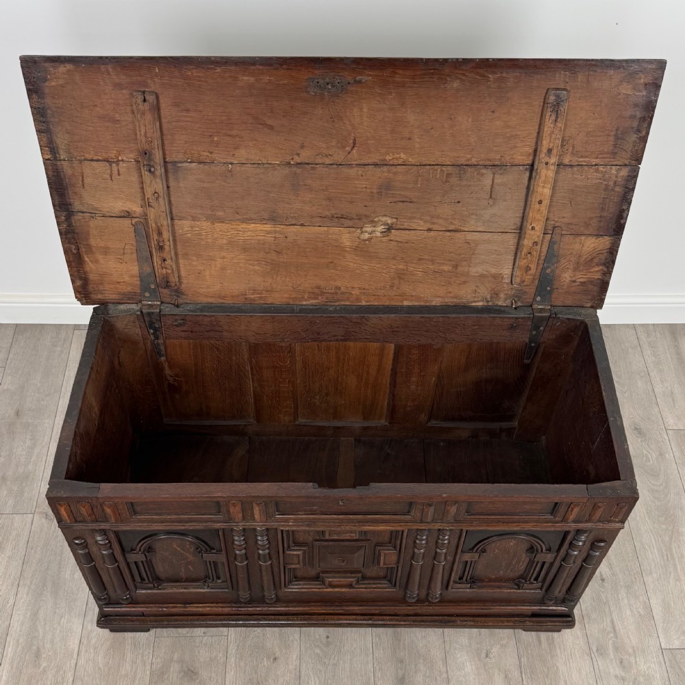  Antique 18th Century Jacobean Mule Chest In Oak View XI