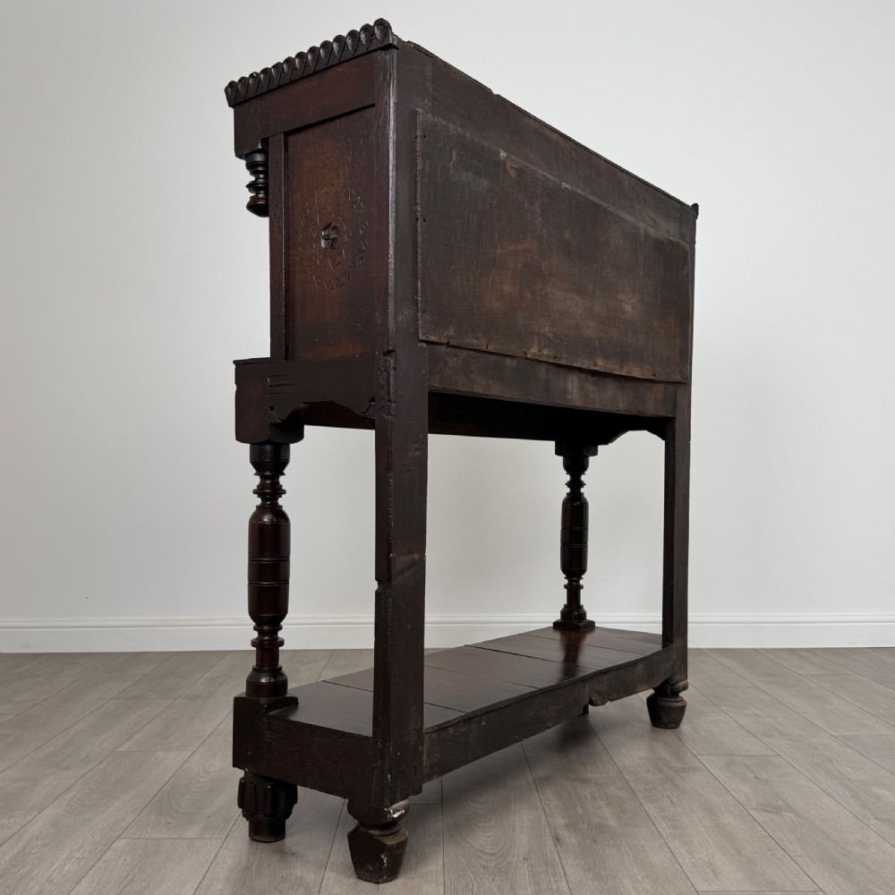 Antique 17th Century Fine Quality Carved Oak Cupboard  View V