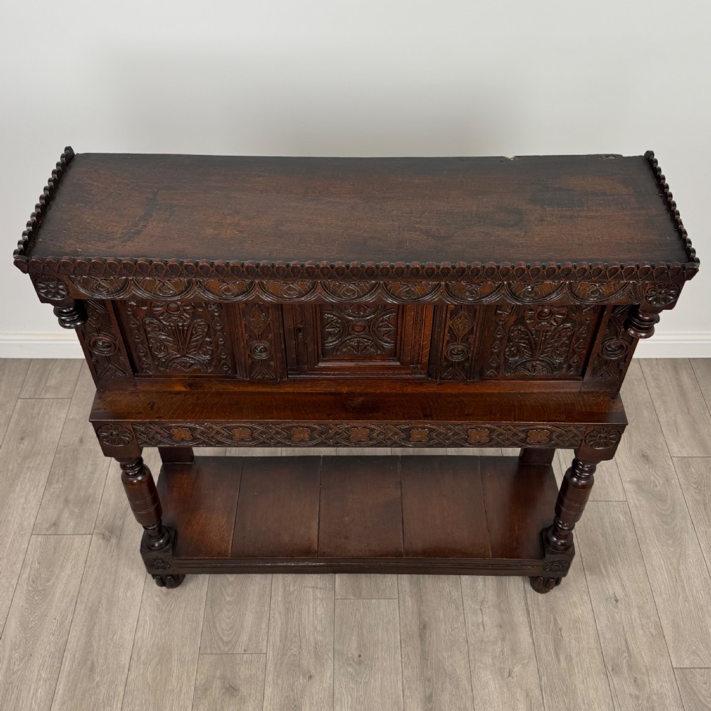 Antique 17th Century Fine Quality Carved Oak Cupboard  View X
