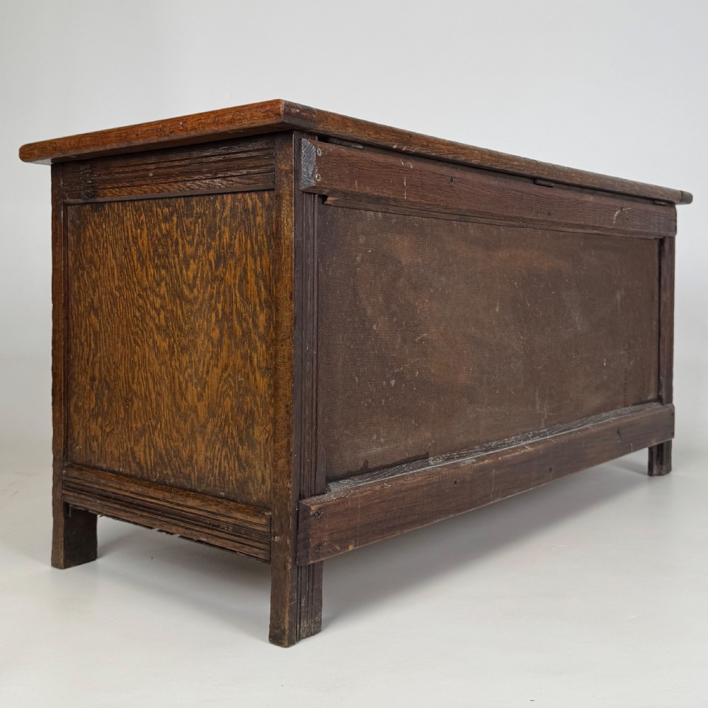 Antique 20th Century Carved Oak Blanket Box  View IV