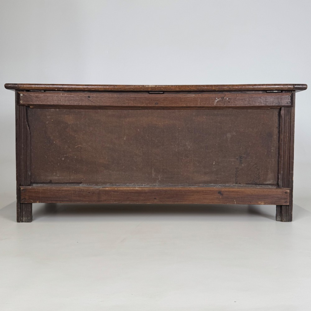 Antique 20th Century Carved Oak Blanket Box  View V