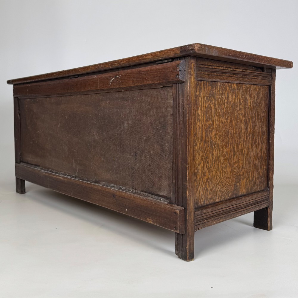 Antique 20th Century Carved Oak Blanket Box  View VI