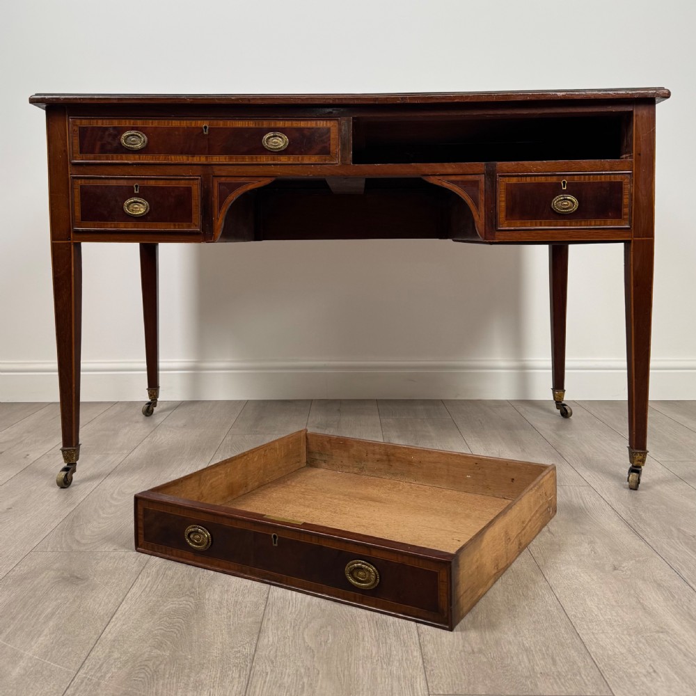 Antique 19th Century Fine Quality Writing Table In Mahogany  View X