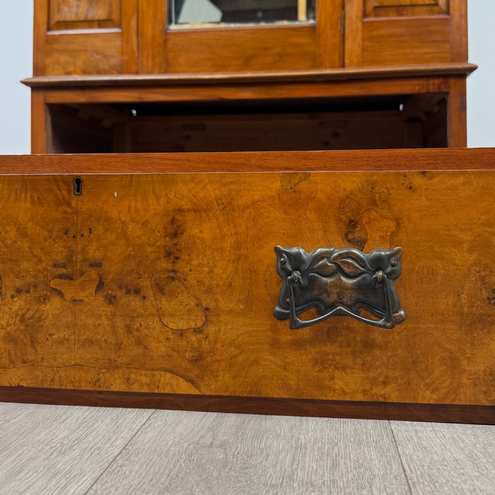 Antique 20th Century Art Nouveau Style Wardrobe In Burr Walnut  View XI