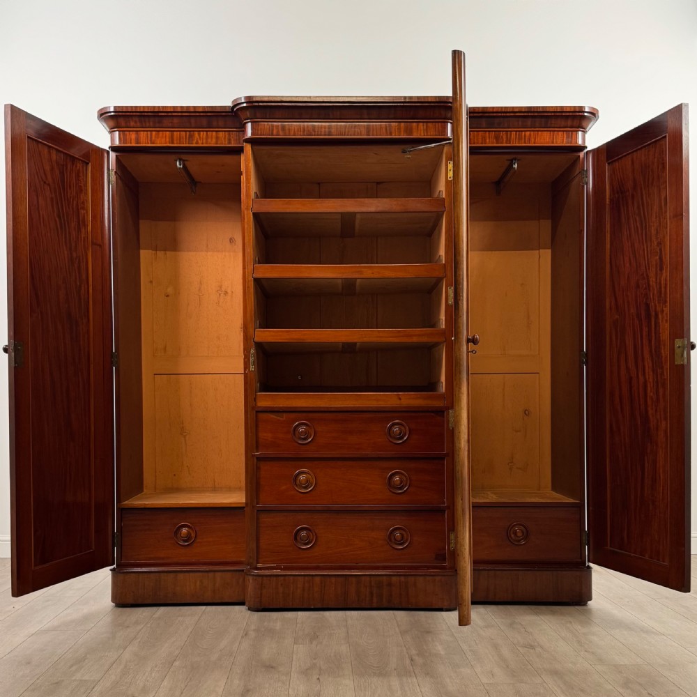 Antique 19th Century Fine Quality Large Mahogany Wardrobe  View II