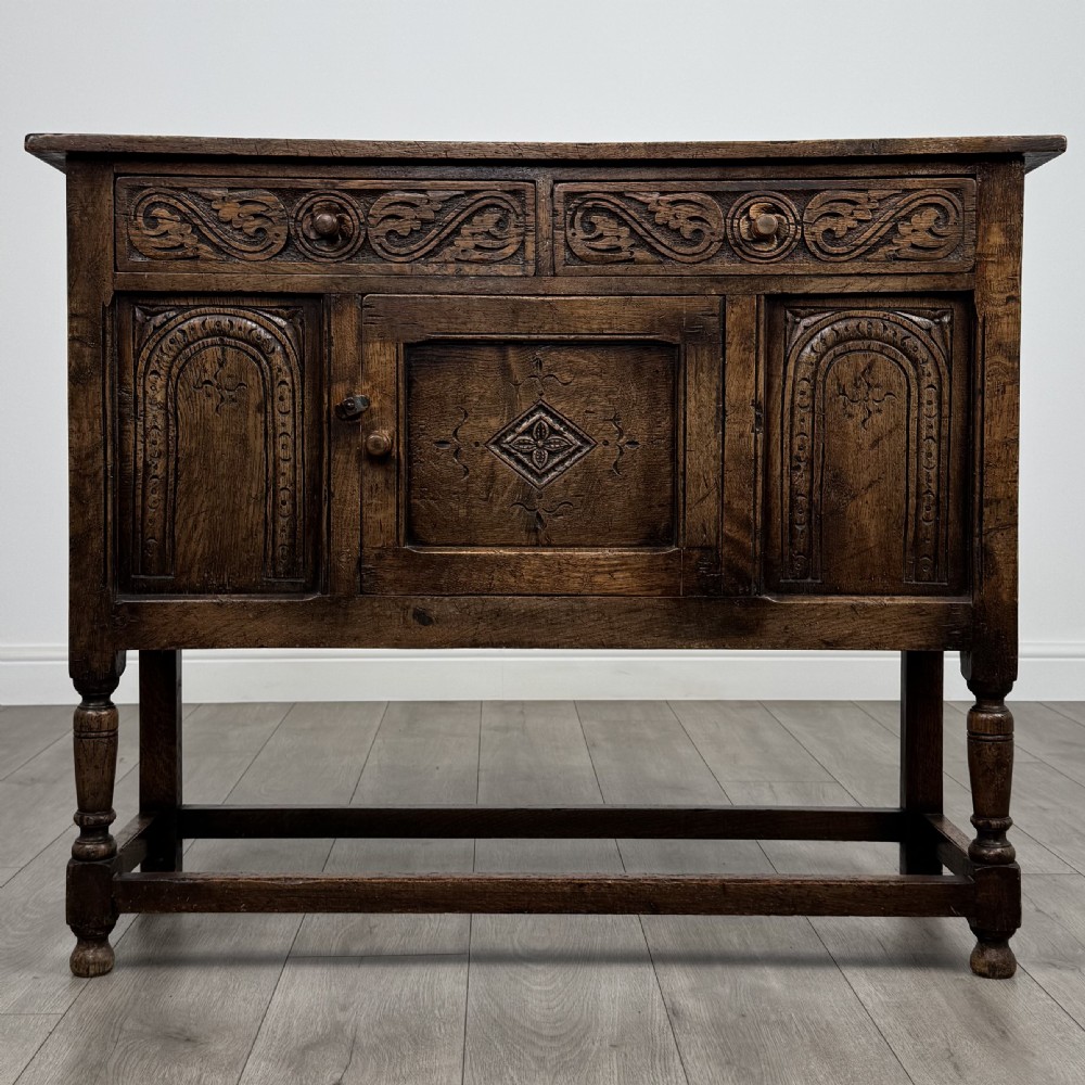  Antique 20th Century Good Quality Small Oak Sideboard 