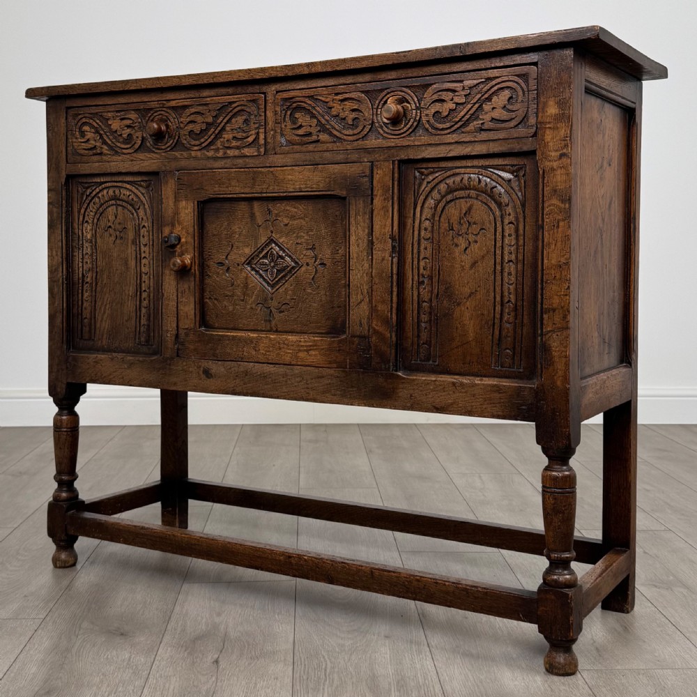  Antique 20th Century Good Quality Small Oak Sideboard  View III