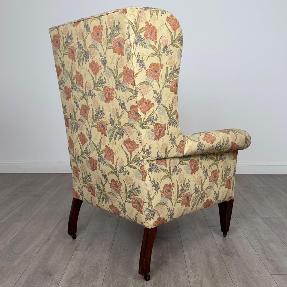Antique 19th Century Wingback Armchair In Mahogany  View V