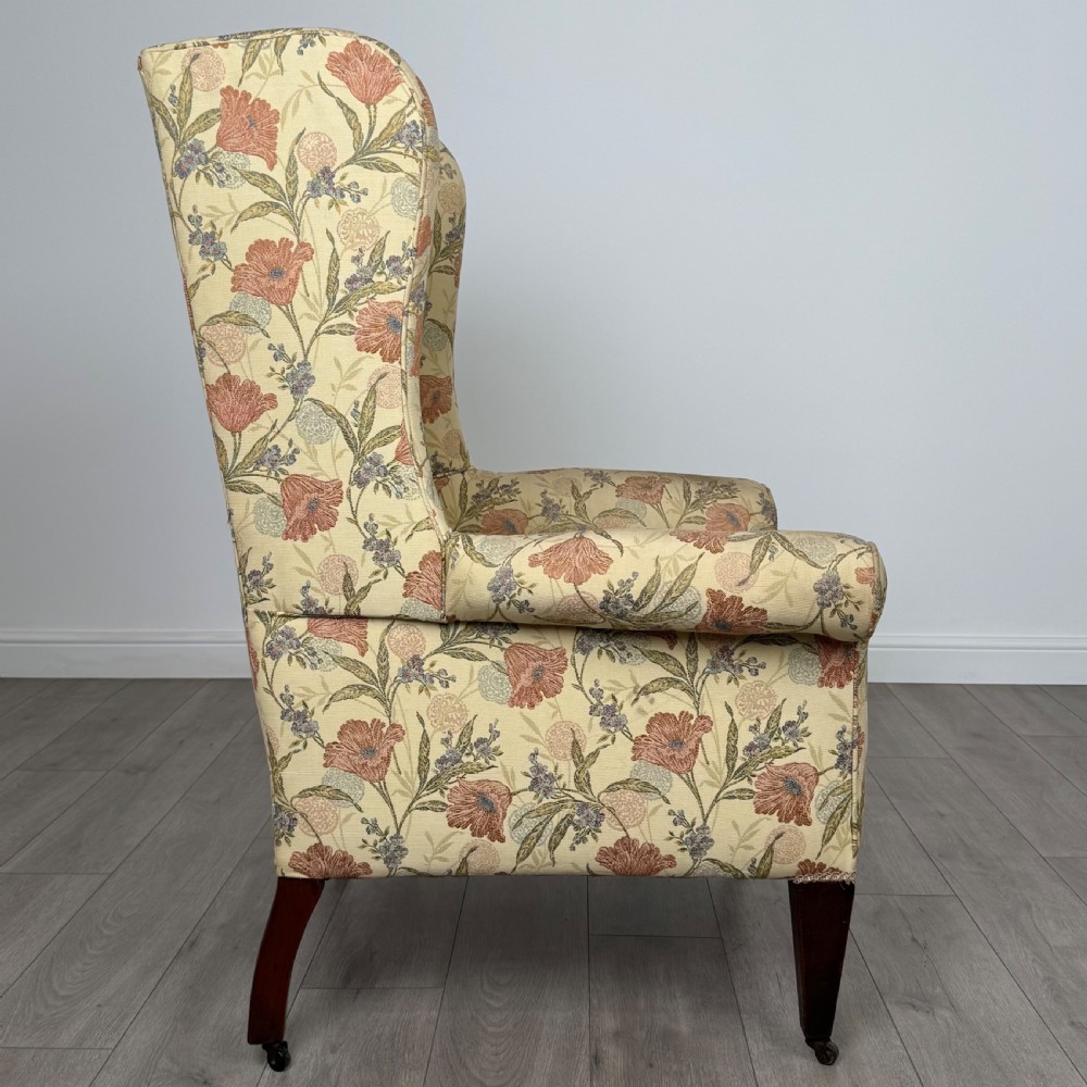 Antique 19th Century Wingback Armchair In Mahogany  View VI