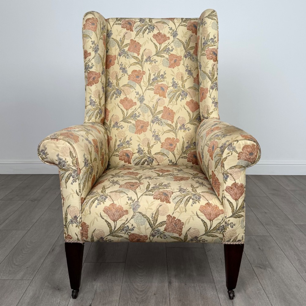 Antique 19th Century Wingback Armchair In Mahogany  View VIII
