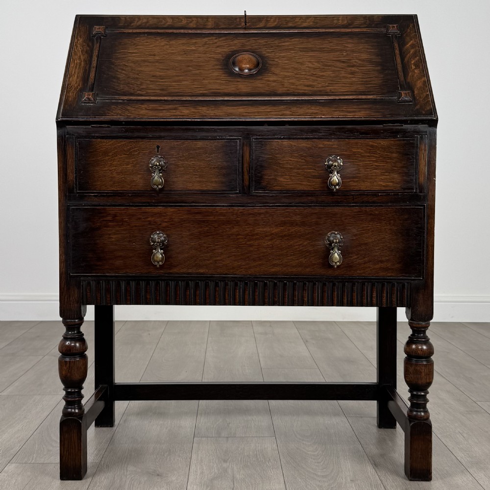 Antique 20th Century Good Quality Bureau In Oak 