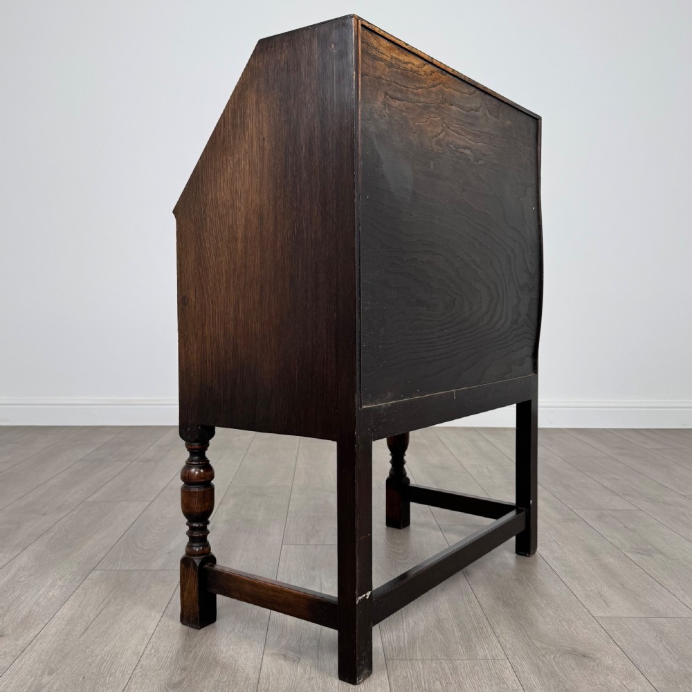 Antique 20th Century Good Quality Bureau In Oak  View V