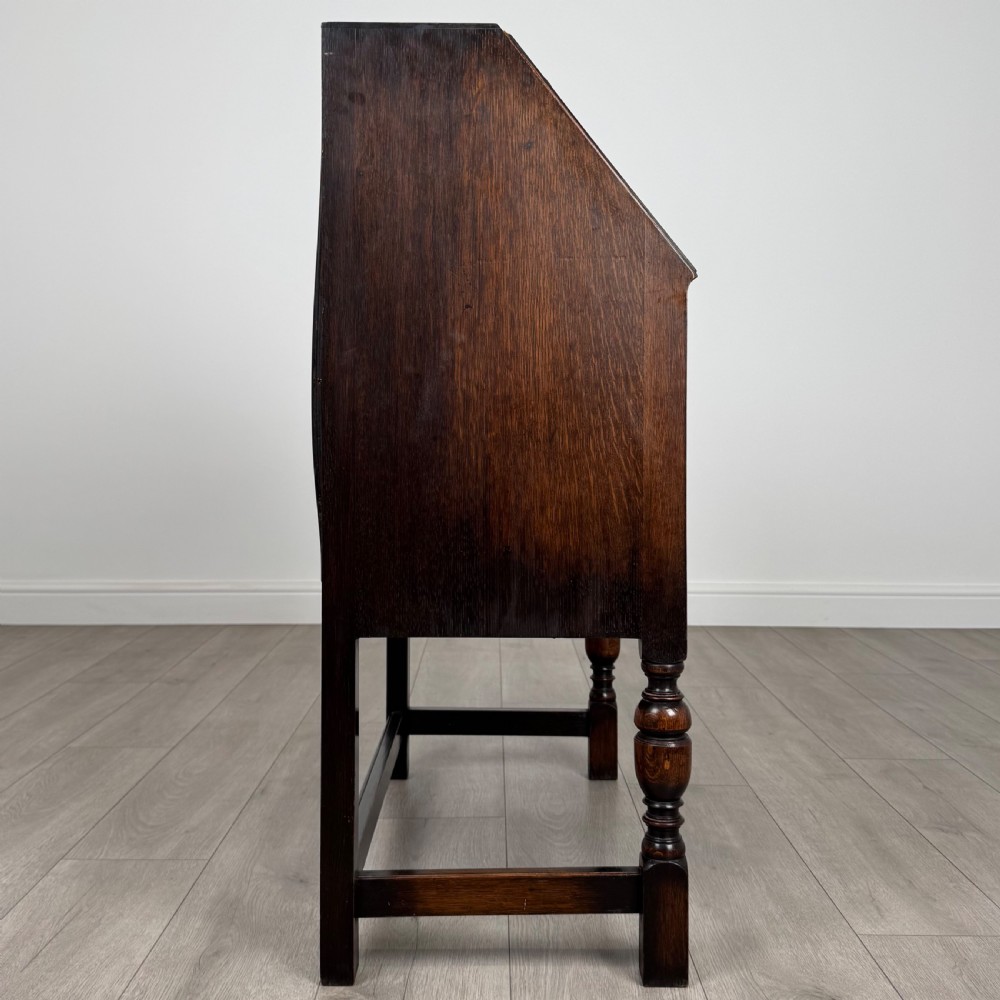 Antique 20th Century Good Quality Bureau In Oak  View VIII