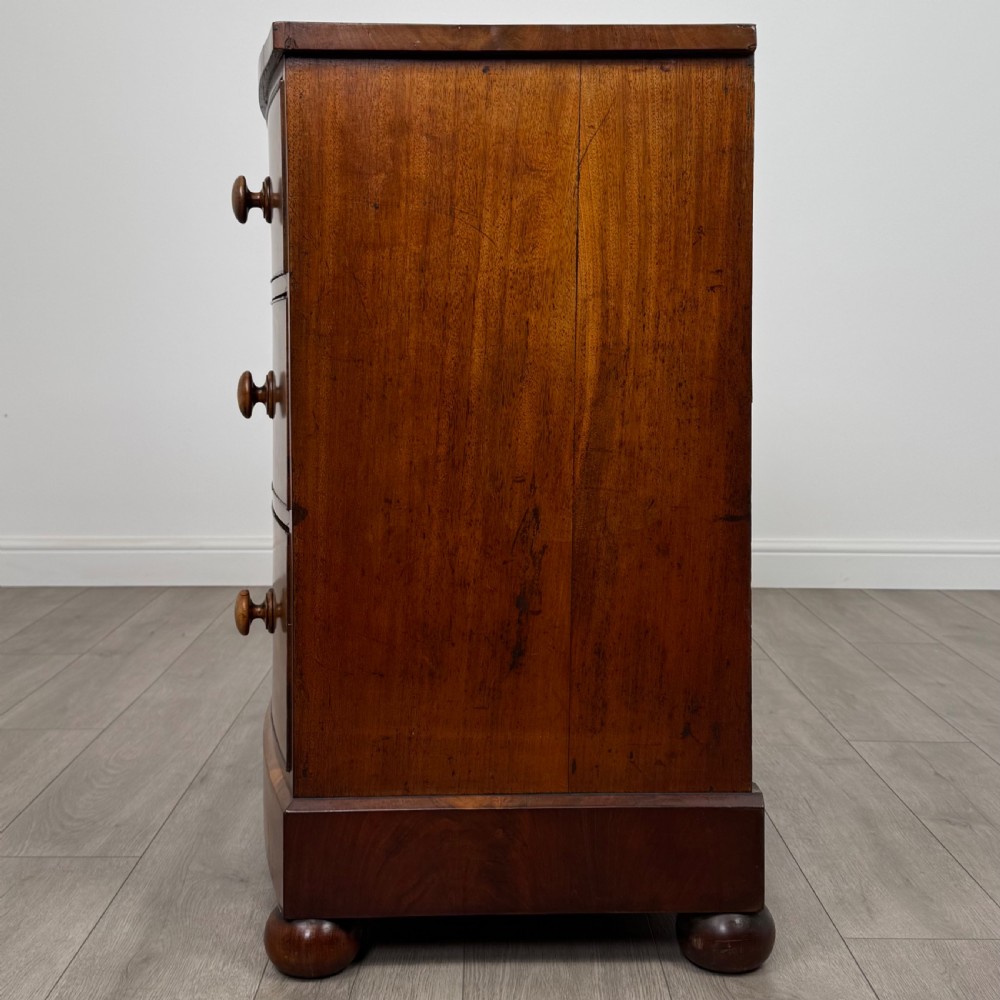  Antique 19th Century Small Bow Front Chest Of Drawers  View III