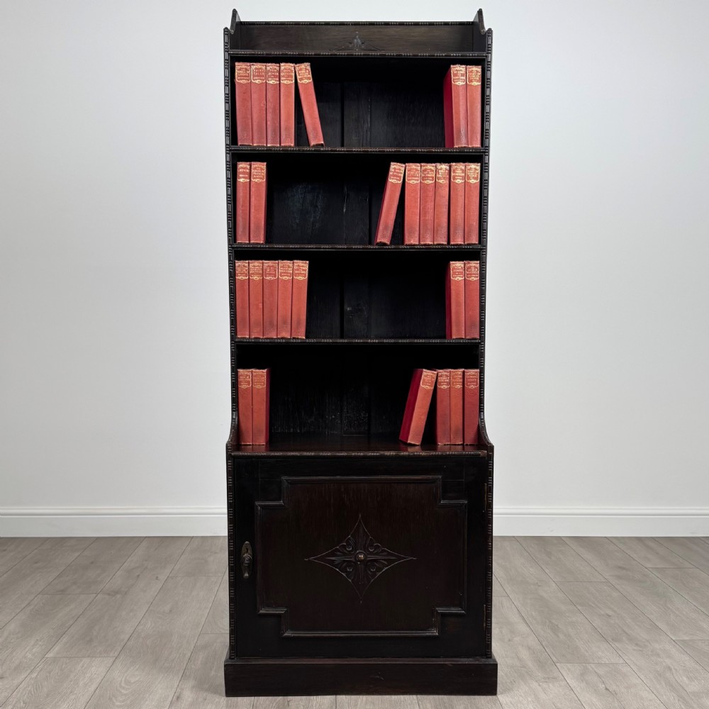 Antique 20th Century Open Bookcase In Oak