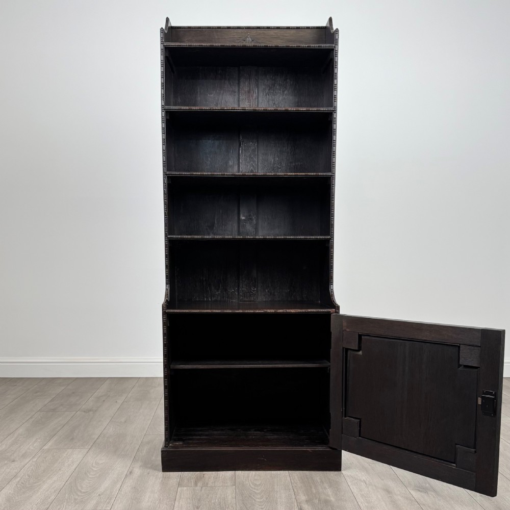 Antique 20th Century Open Bookcase In Oak View II