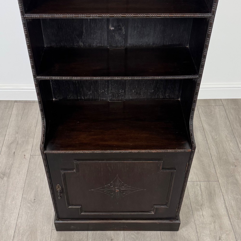 Antique 20th Century Open Bookcase In Oak View XI