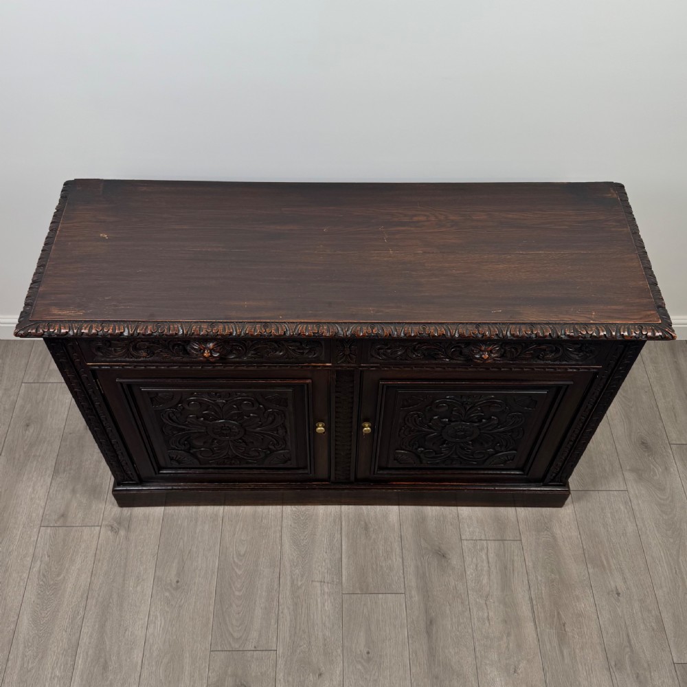 Antique 19th Century Good Quality Carved Oak Sideboard View X