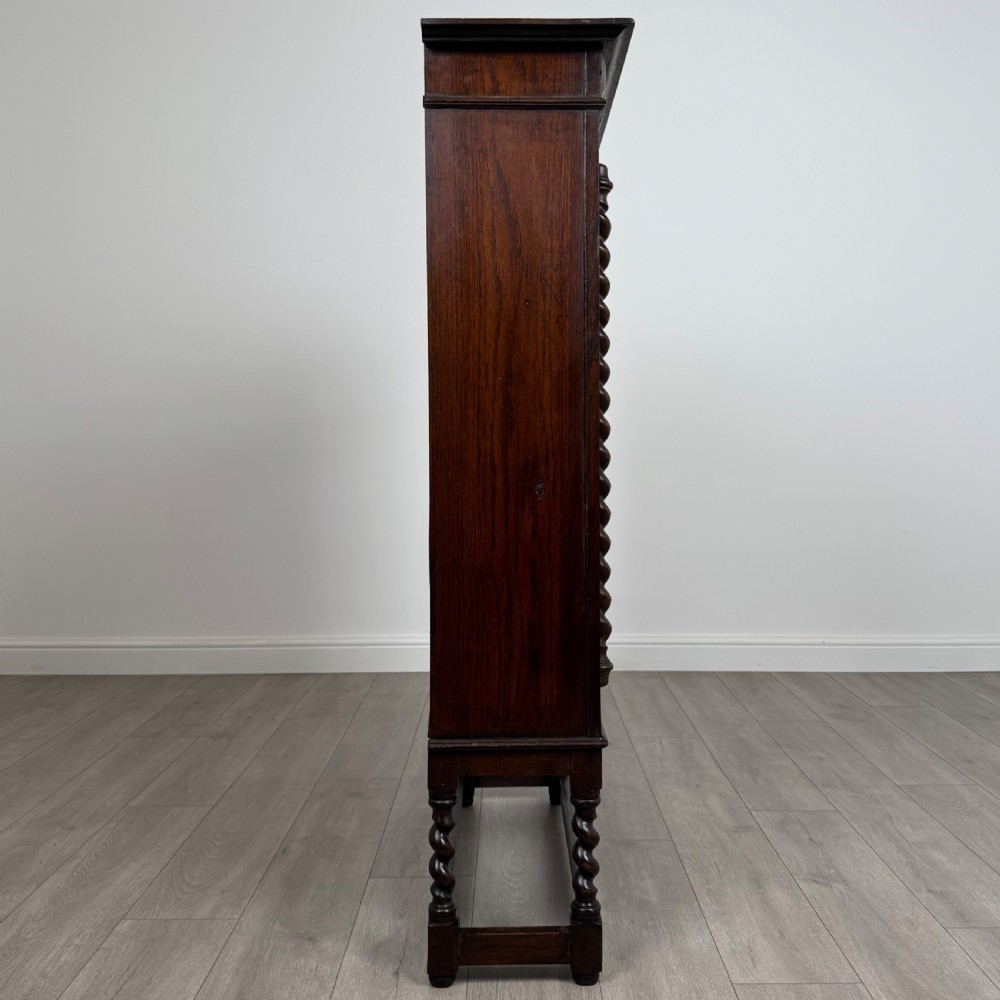 Antique 19th Century Fine Quality Display Cabinet In Oak  View X
