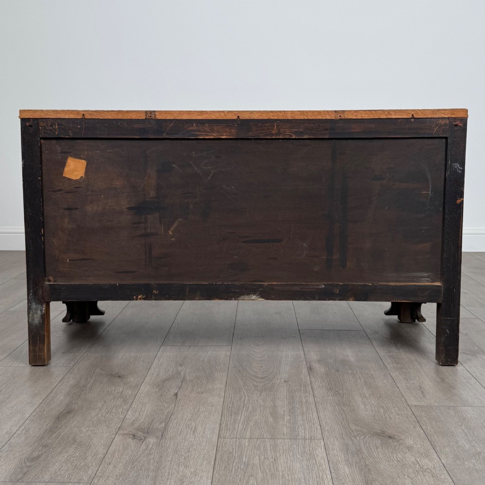 Antique 20th Century Low Chest Of Drawers In Oak  View V